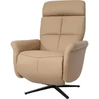 Mendler Relaxfauteuil -L10, design TV-fauteuil TV-fauteuil relaxfauteuil, draaibare relaxfunctie, volledig leer ~ taupe