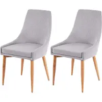 MCW Set van 2 eetkamerstoelen -B44 II, stoel keukenstoel retro design ~ stof/textiel grijs