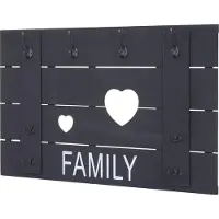 MCW Wandkapstok -C89 Family, kapstok paneel kapstok, shabby-look vintage, 8 haken 60x90cm ~ donkergrijs, shabby