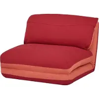 Mendler Fauteuilbed -E68, slaapbank functionele fauteuil inklapbare fauteuil, stof/textiel ~ oranje/donkerrood