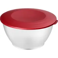 Westmark voorraadpot/serveerschaal, met deksel, inhoud: 6,5 liter, kunststof, BPA-vrij, Olympia, kleur: transparant/rood, 2419221R