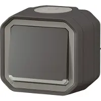 Legrand 069721L Plexo New FRAP, wandcontactdoos, 10A, met afdekking, IK08, antraciet