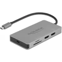 DeLOCK USB Type-C dockingstation 4K - Dubbele HDMI MST / USB 3.2 SD / LAN / PD 3.0