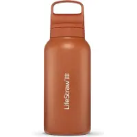 LifeStraw Go Kyoto Orange GOST-1L-ORG Stainless Steel, waterfles met 2-stage filter, 1L
