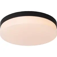 Lucide BISKIT - Plafonnière Badkamer - Ø 34,5 cm - LED - 1x24W 2700K - IP44 - Beweging & dag/nacht sensor - Zwart