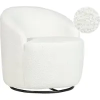 Beliani DAVIK - Fauteuil-Wit-Bouclé