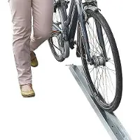 Mottez Fietshelling voor trappen, L 1190-3450 x B 125 mm, tot 30 kg, 3-delig basiselement, bevestigingsriemen, plaatstaal gegalvaniseerd