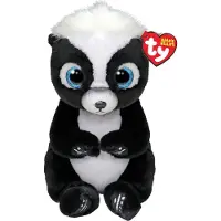 TY Animal en peluche Beanie Bellies Rukus la mouflette 15 cm Noir et Blanc