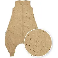 Meyco Baby Rib Mini Spot baby zomer slaapoverall jumper - toffee melange - 104cm - 0.5 TOG