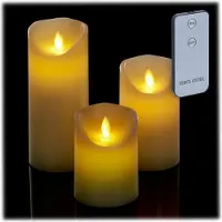 Relaxdays led kaarsen met afstandsbediening - set van 3 - timer - nep kaarsen op batterij