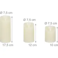Relaxdays led kaarsen met afstandsbediening - set van 3 - timer - nep kaarsen op batterij
