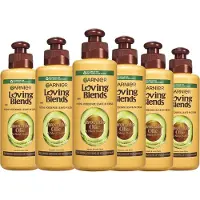 Garnier Loving Blends Avocado Olie & Shea Boter Leave-In Crème - Intens Voedend - Voor Zeer Droog, Golvend of Krullend Haar - 6x200 ml