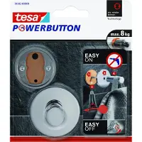 TESA Powerbutton Haak Rond Glanzend Chroom 8kg