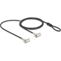 Navilock Dual Laptop Security Cable with Key Lock for Kensington slot 3 x 7 mm and Nano slot 2.5 x 6 mm
