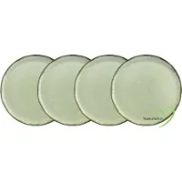 Kitchen Trend Ocean dinerbord ø 24 cm zeegroen, set van 4 borden