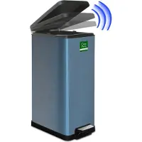Floordirekt Prullenbak - Vuilnisbak - Zack - Afvalbak voor keuken - Metaalic Blauw - 15 L