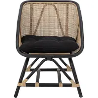 Bloomingville Loue Stoel, Zwart, Rotan