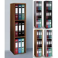 Hioshop Offas3 kantoor wandkast 3 planken beuken decor.