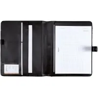 Juscha schrijfmap - FANO - A4 - kunstleer - zwart - JU-30073