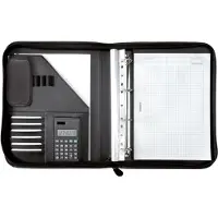 Juscha ringmap Riccione, A4, FINEtouch imitatieleer, met rekenmachine, zwart