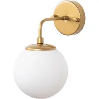 Opviq Fulgor Wandlamp | Metalen kap | Glazen kap | 15x21x27cm | Goud