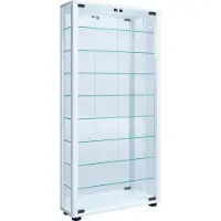 Hioshop LumoMaxi vitrinekast met spiegel 2 glazen deuren wit.