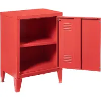 En.casa Nachtkastje Inari metaal 57x40x30 cm rood []