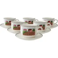 Villeroy & Boch Teetassen mit Untertassen Design Naif 250 ml Set van 6