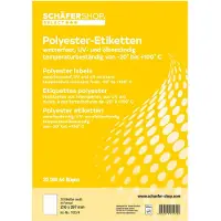 Schäfer Shop Weerbestendige etiketten, 210 x 297 mm, polyester wit, 20 vellen