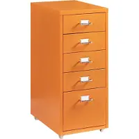 En.casa Kantoorkast Kökar ladekast op wielen 69x28x41 cm oranje []