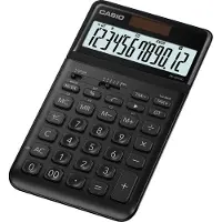 Casio tafelrekenmachine JW-200 SC, 12-cijferig BIG LC-display, werkt op zonne-energie/batterijen, zwart