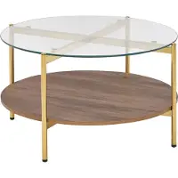 Beliani LOVELL - Salontafel-Goud-Veiligheidsglas
