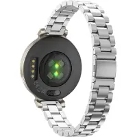 Bandz Stalen schakel band 'Classic' - Smartwatch bandje 14mm geschikt voor Garmin Lily 2 (alleen tweede versie) - inclusief inkort set - zilver