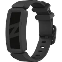 Bandz siliconen band 'Classic' geschikt voor Fitbit Ace 2 - Hoogwaardig siliconen materiaal - perfect bandje voor kids - zwart siliconen bandje
