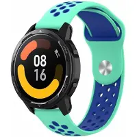 Strap-it Siliconen sport bandje - geschikt voor Xiaomi Watch S1 (Active/Pro) / Watch 2 Pro / Watch S3 / Mi Watch / Amazfit Balance / Amazfit Bip 5 - aqua/blauw