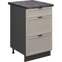 Vicco Keukenonderkast Fame-Line, GrijsBeige/Antraciet, 50 cm, WB Antraciet