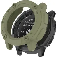 Strap-it TPU bescherm hoesje - geschikt voor Garmin Instinct 2x (50mm) - olijfgroene schokabsorberende case voor de grotere Instinct 2x