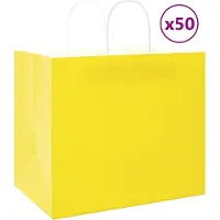 vidaXL Papieren zakken 50 st met hengsels 32x22x28 cm geel