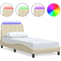 vidaXL Bedframe zonder matras "Hanko" 80x200 cm stof crèmekleurig