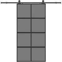 vidaXL Schuifdeur met beslagset 102,5x205 cm gehard glas zwart