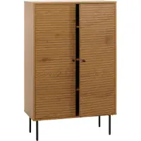MCW Highboard -N78, ladekast dressoir, Scandinavische stijl, metaal hout melamine MVG 130x80x40cm ~ naturel