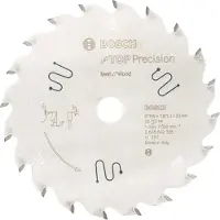 Bosch CIRKELZAAGBLAD TOP PRECISION WOOD, 165 X 20 X 1,8 MM, 20T