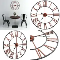 Home & Living - Wandklok - 58 - cm - metaal - rood