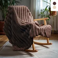 Primaviera Deluxe Plaid Rib Rabbit Fur - Zand 150 x 200 cm