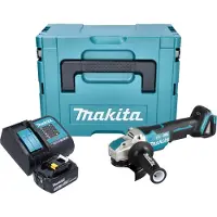 Makita DGA 520 ST1JX1 accu haakse slijper 18 V 125 mm X-LOCK Brushless + 1x oplaadbare accu 5.0 Ah + lader + Makpac