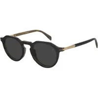David Beckham Zonnebril - - DB 1171/S - Acetaat montuur - Ronde vorm - Zwart/Beige gestreept
