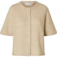 SELECTED WOMEN Gebreid vest 'SLFLULU' beige gemêleerd