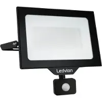 LEDVION - LED Breedstraler met Bewegingssensor - 100W - 6000K - 12000L - IP44