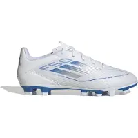 Adidas F50 Club Gras / Kunstgras Voetbalschoenen (MG) Wit Blauw Zilver