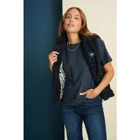 Pom Amsterdam Dames Blazers Gilet - Teddy Love - Blauw - Maat 34
